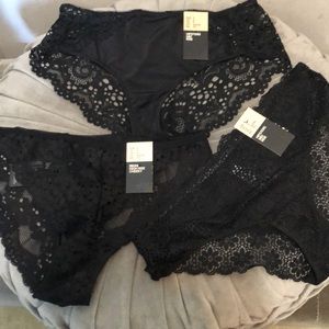 Black sexy lace H&M hipster mid rise underwear